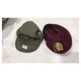 (2) MILITARY HATS: BERET & CAP