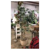 FAUX TREE IN BASKET PLANTER