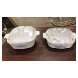 2 PC CORNING WARE CASSEROLE DISHES W/ GLASS LIDS