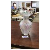 SILVESTRI MOUTH BLOWN IRIDESCENT GLASS VASE