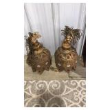 PAIR OF VNTG. MOROCCAN-STYLE BRASS SWAG LAMPS