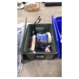 HARD CASE W/ LID W/ ASST TOOLS & PAINTING SUPPLIES