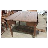 ANTIQUE DROP LEAF KITCHEN TABLE W. ASST LEAVES