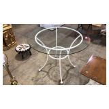 GLASS & METAL PATIO COFFEE TABLE