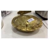 HINGED TURTLE SHELL BRASS BOX