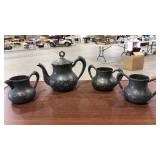 ANTIQUE QUADRUPLE PLATED SILVERED TEA SET