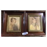 PAIR OF FRAMED VINTAGE PORTRAITS