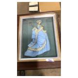 VINTAGE 3D VICTORIAN STYLE WOMAN SHADOW BOX ART