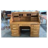 OAK ROLL TOP DESK