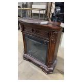ORNATE WOOD CARVED ELEC FIREPLACE