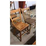 2 PRIMITIVE DINING CHAIRS