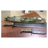 COLUMBIAN ARMY MACHETE & KNIFE W/SHEATH