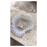 FENTON HOBNAIL DISH OPALSCENT CRIMPED EDGE