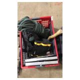LOT OF ASST CAMPING GEAR, ROPE, AXE, ETC