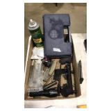 LOT OF ASST FIREARM PARTS, CASE, ETC