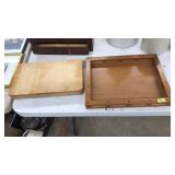 DANSK TEAK TEA TRAY & BUTCHER CHOPPING BLOCK