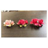3 NAPOLEON CAPODIMONTE PORCELAIN FLOWERS