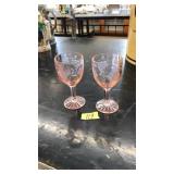 PAIR OF PINK DEPRESSION GLASS GLASSES