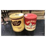 2 ADVERT. TINS WITH LIDS: BECKER