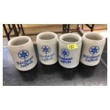 (4) MURZBURGER HOFBRAU POTTERY BEER MUGS