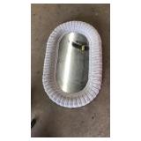 WICKER OVAL WALL MIRROR