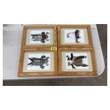 4 FRAMED DUCK PRINTS