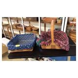 2 LONGABERGER BASKETS W/HANDLES & INSERTS