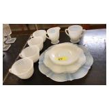 VNTG. OPALESCENT WHITE DEPRESSION GLASS SET