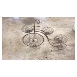 3 TIER BRONZE METAL TRICYCLE PLANT STAND