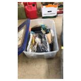 TOTE OF ASST. PAINT BRUSHES AND SUPPLIES