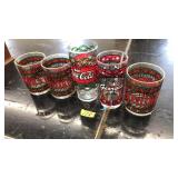 "SEASONS GREETINGS" TUMBERS, COCA-COLA GLASS