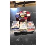 POKER CHIPS AND ASST CARDS