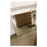 VNTG. SQUARE MIRROED WALL CLOCK