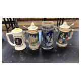 4 BEER STEINS
