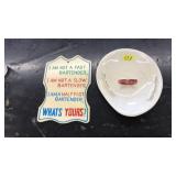 GOOD HUMOR ASH TRAY AND WOOD BAR DECOR