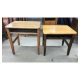 (2) ANTQ. SCHOOL DESKS