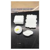 MILK GLASS VANITY SET