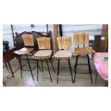 (4) MID CENTURY MODERN SWIVEL BAR STOOLS