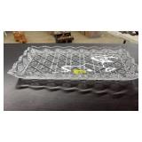 VNTG. PRESSED GLASS RELISH SERVING TRAY