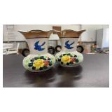 VNTG. JAPANESE LUSTERWARE DOUBLE HANDLE VASES