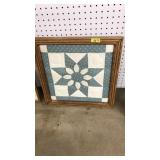 PATCHWORK QUILT FABRIC FRAMED