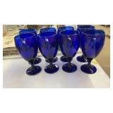 8 COBALT BLUE GOBLETS