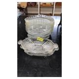 LOT OF CLEAR GLASS SERVING DISHES