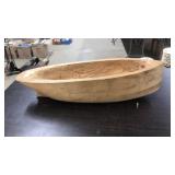 HAND CARVED WOOD BOAT BOWL