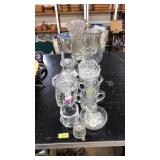 LOT OF ASST. CLEAR GLASS AND VASES