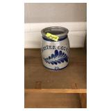 SALTGLAZED POTTERY CROCK: CHESTER COUNTY, PA