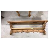 ANTQ. PINE WALL MOUNT ENTRY WAY SHELF