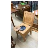 ANTQ. PRIMITIVE OAK CHAMBER POT COMMODE