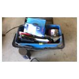 PLASTIC BIN WITH ASST. TOOLS, HARDWARE, MISC