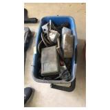 PLASTIC BIN WITH CONTENTS